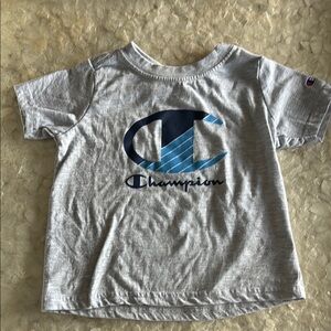 Champion Kids Blue Logo Gray Tee